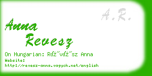 anna revesz business card